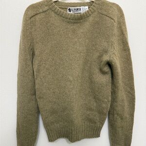 Glen Kaylin Beige 100% Shetland Wool Crewneck Sweater